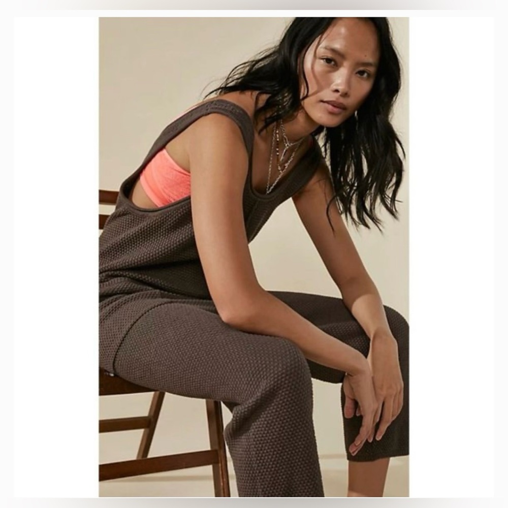 Free People FP Beach Sweater Jumper Jumpsuit Brown XS